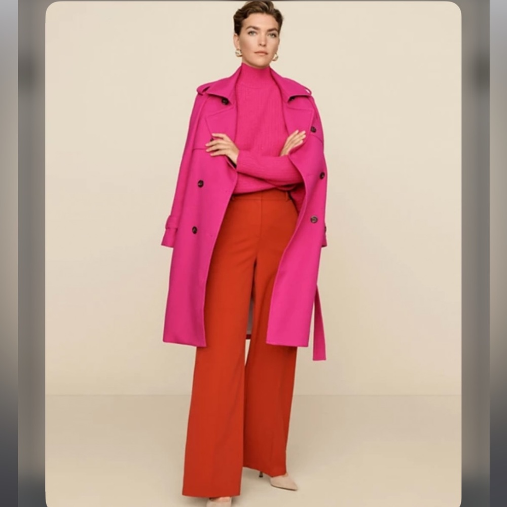 Wide leg red trousers